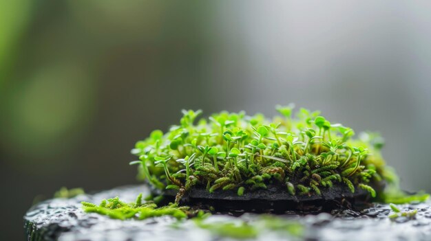 Close Up of Moss Growing on Rock