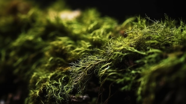 A close up of a mossy surface with the word moss on it