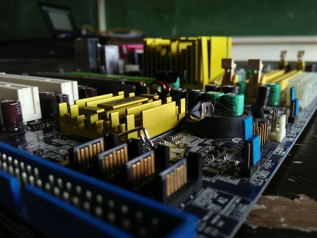 Close-up of mother board