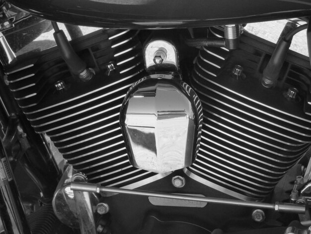 Photo close-up of motorcycle engine