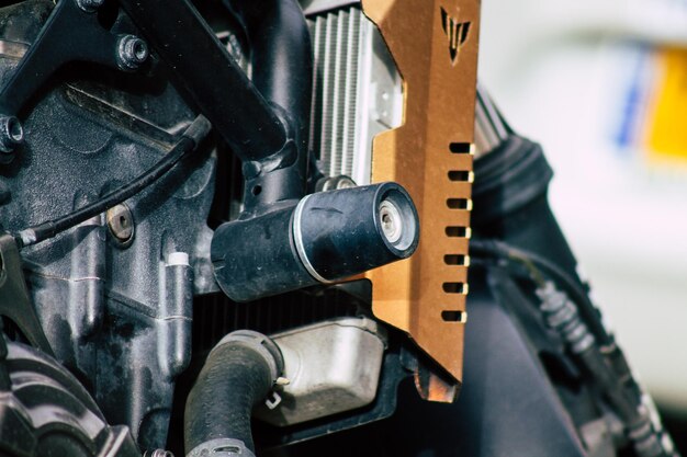 Photo close-up of motorcycle engine