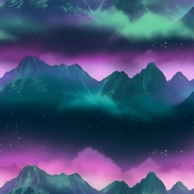 A close up of a mountain range with a sky background generative ai