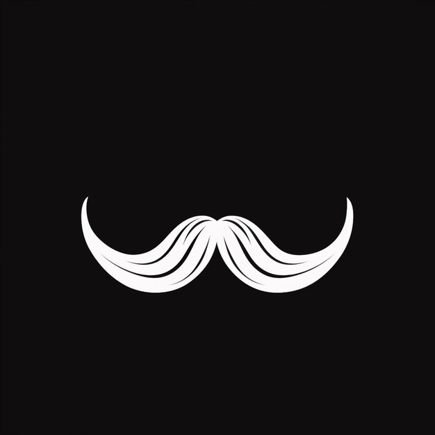 Photo a close up of a moustache on a black background ai generative