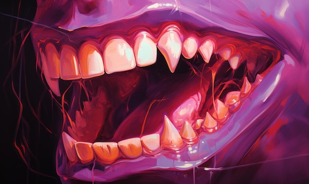 a close up of a mouth