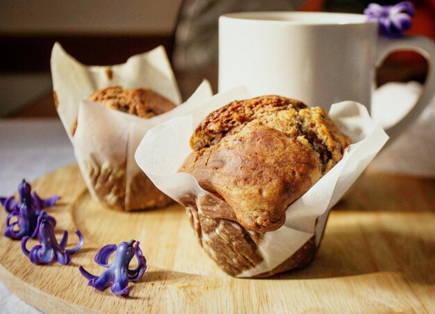 Foto prossimo piano di un muffin