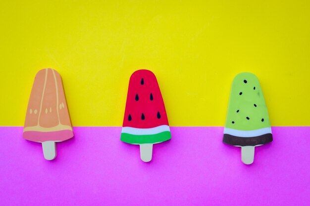 Close-up of multi colored artificial ice cream