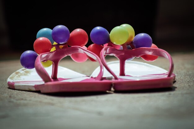 Photo close-up of multi colored balloons