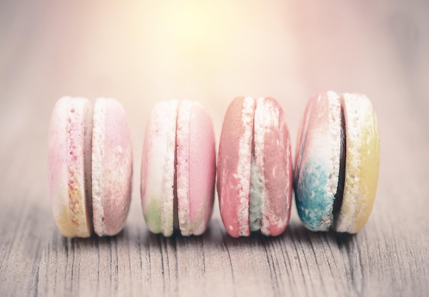 Photo close-up of multi colored candies on table