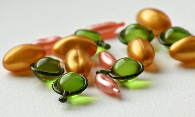 Close-up of multi colored candies on table