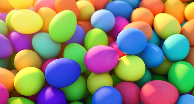 close-up of multi colored easter eggs