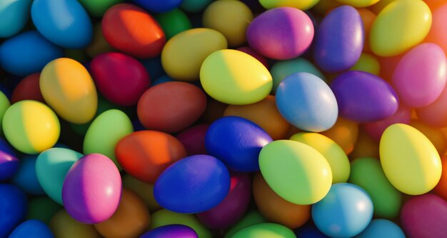 close-up of multi colored easter eggs