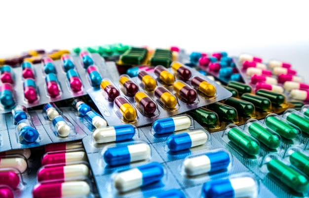 Close-up of multi colored medicines