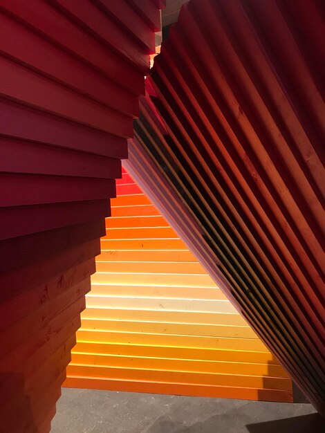 Close-up of multi colored staircase