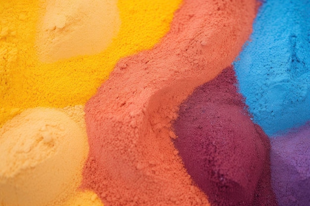 Close up of multi coloured sand background