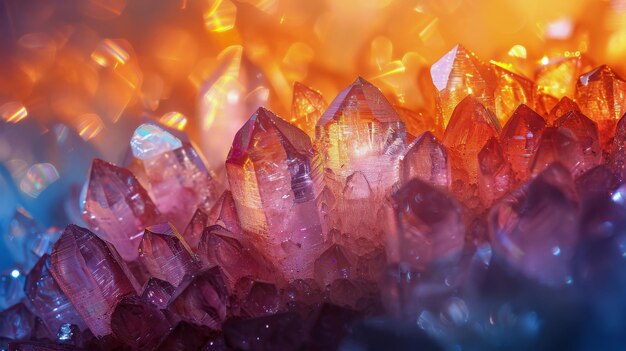 Photo close up of multiple crystals