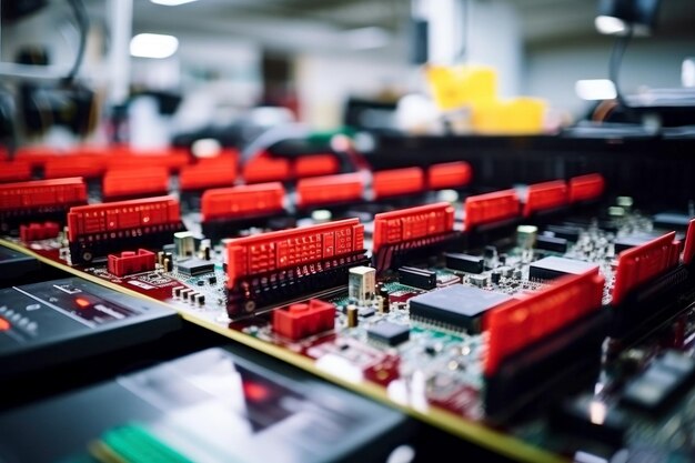 Foto close up di molteplici componenti elettronici sul tavolo