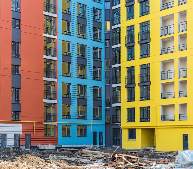 Close up of multistory apartment home