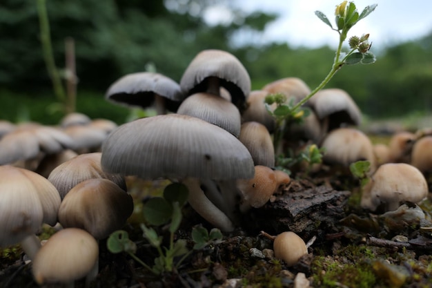 Close-up of mushrooms growing outdoors