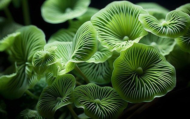 Close up mushrooms macro photo