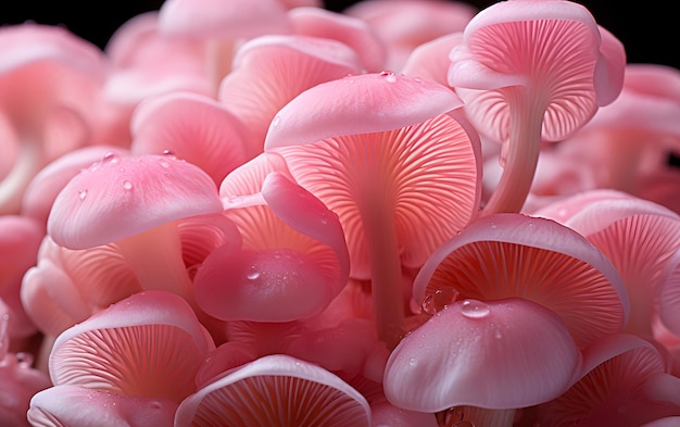 Close up mushrooms macro photo