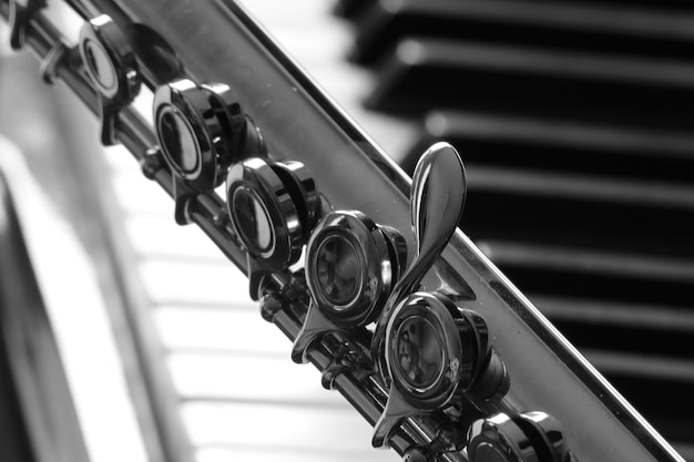 Close-up of musical equipment