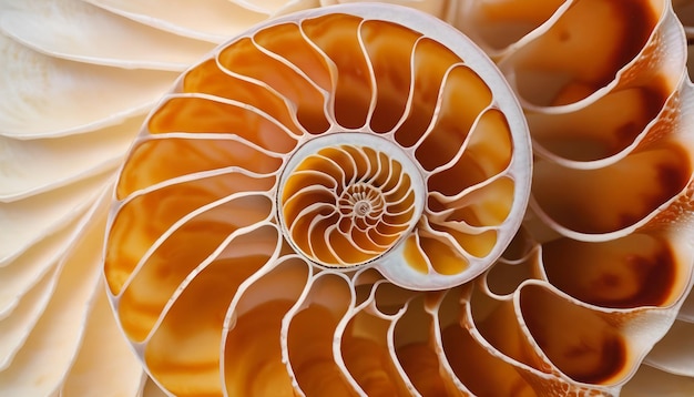 Close up nautilus shell pattern