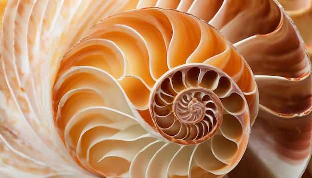 Close up nautilus shell pattern