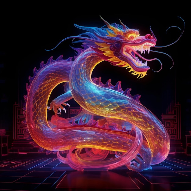 absurdres alternate_color dark_background dragon glowing highres