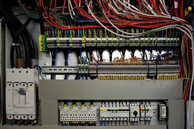 close-up of network server