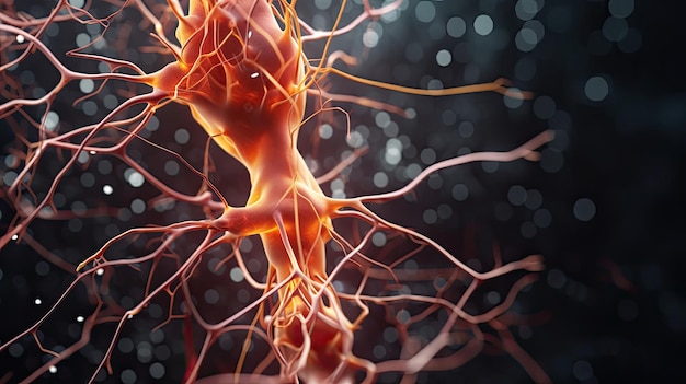 ニューロンの幹と幹の拡大図