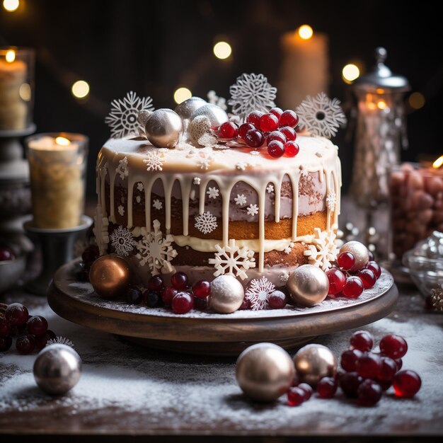 Foto un primo piano della torta di capodanno