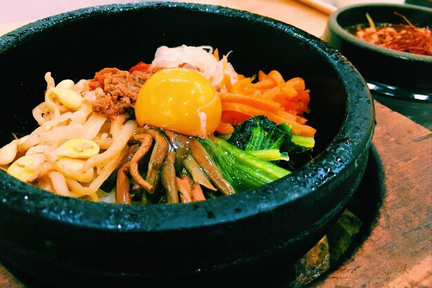 Photo close-up of noodles in bowl