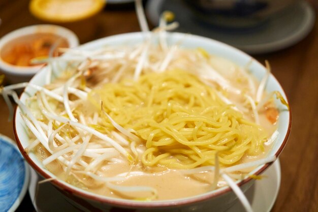 Close-up of noodles in bowl