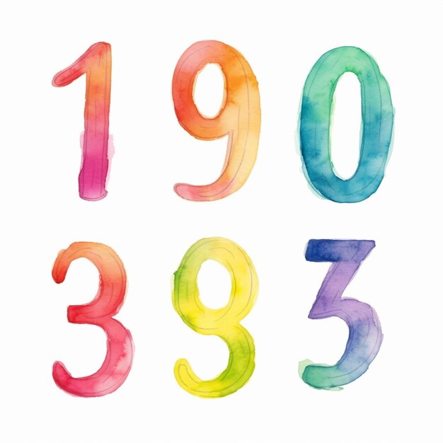 a close up of a number painted in different colors generative ai