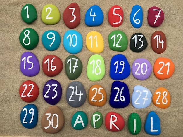 Photo close-up of numbers on colorful clay