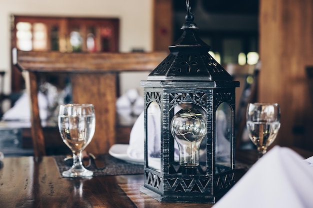 Close-up of objects on table