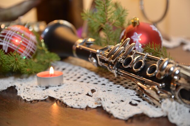 Close-up of objects on table