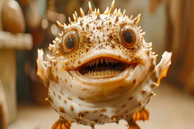 Фото Уникальная пятнистая рыба с сложными рисунками и текстурами в естественном аквариуме