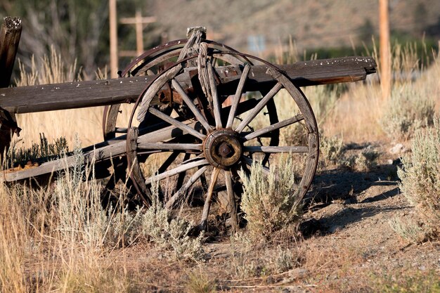 写真 捨てられた車輪のクローズアップ