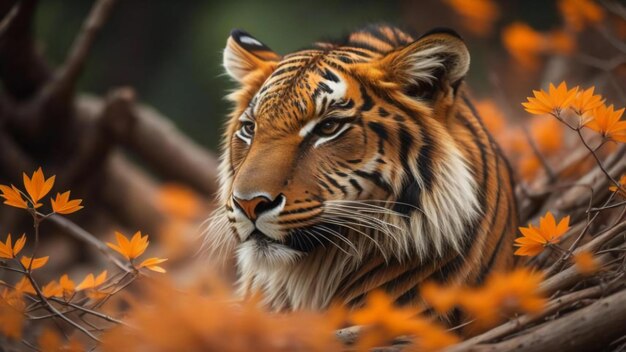 사진 아무르 호랑이 panthera tigris altaica generative ai의 클로즈업