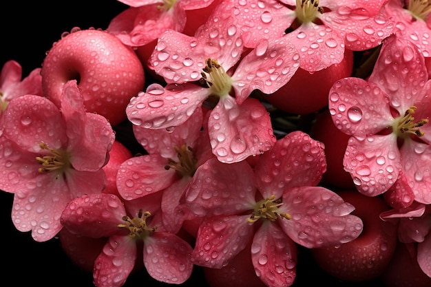 사진 아침 이 비는 사과 꽃 을 고 있는 근접 사진