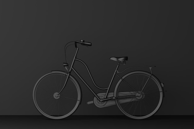 写真 黒い背景に駐車した自転車のクローズアップ