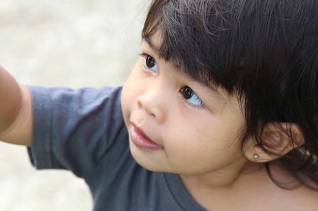 写真 可愛い女の子のクローズアップ