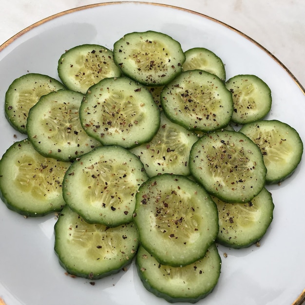 写真 皿の中の食料のクローズアップ