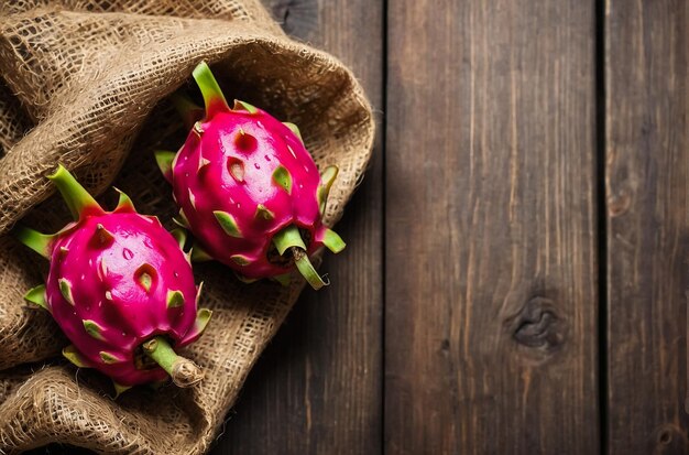 Фото close up of fresh dragon fruit isolated on texture background selective focus