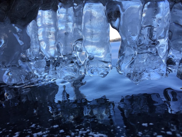 写真 凍った水のクローズアップ