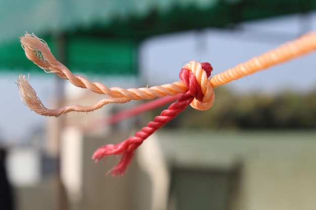 写真 ロープに縛られたロープのクローズアップ