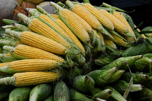 写真 市場のスタンドで販売されている野菜のクローズアップ