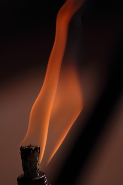 close-up of oil lamp