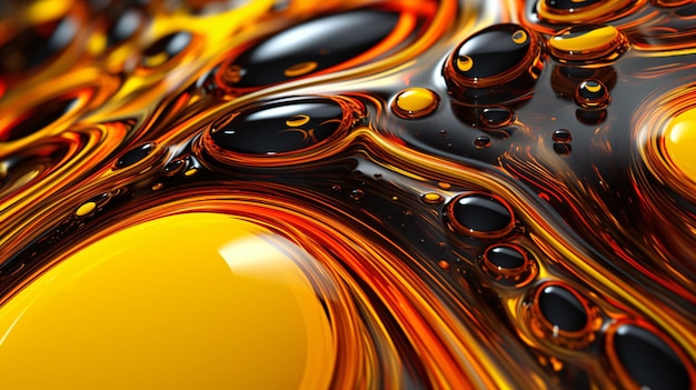 Photo a close up of a oil liquid with black and orange color